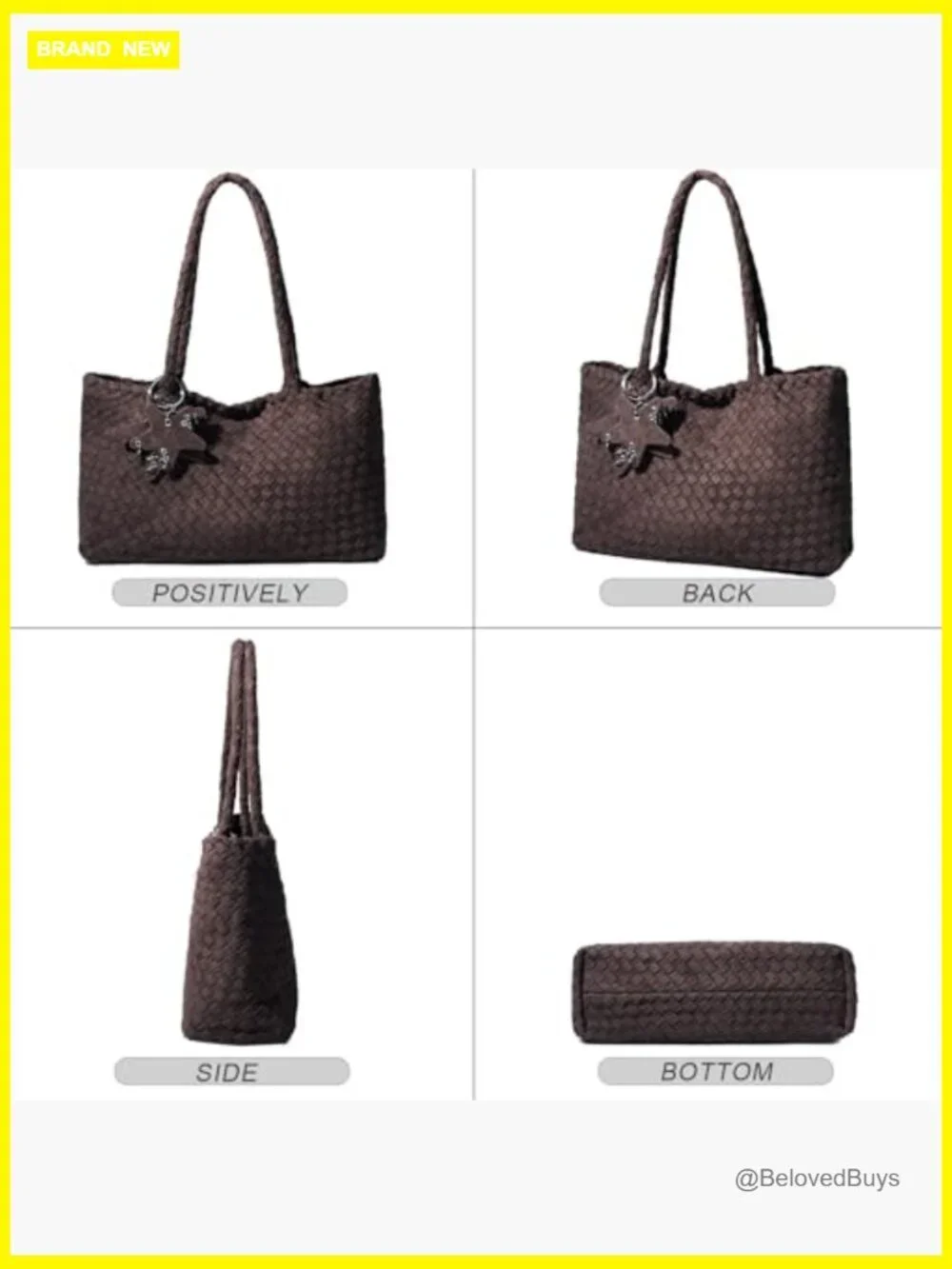 Woven Hobo Bag, Faux Leather Tote for Women, Large Capacity Shoulder Bag with